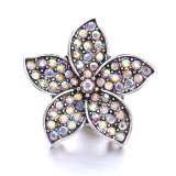 20MM Flowers design Rhinestone  Metal snap buttons