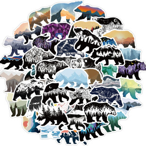 50pcs Bear MOM graffiti stickers decorative suitcase notebook waterproof detachable stickers