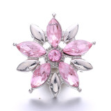 20MM Flowers design Rhinestone  Metal snap buttons