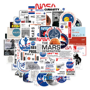 50pcs Cartoon Space Agency Astronaut graffiti stickers decorative suitcase notebook waterproof detachable stickers