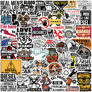 50pcs Diesel Engine graffiti stickers decorative suitcase notebook waterproof detachable stickers