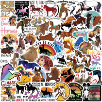 50pcs horse riding graffiti stickers decorative suitcase notebook waterproof detachable stickers