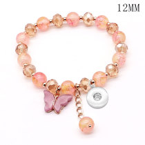1 buttons With  snap Butterfly Elasticity  bracelet fit 12MM  snaps buttons jewelry