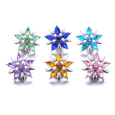 20MM Flowers design Rhinestone  Metal snap buttons