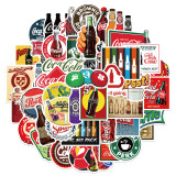 50pcs Cola drink graffiti stickers decorative suitcase notebook waterproof detachable stickers