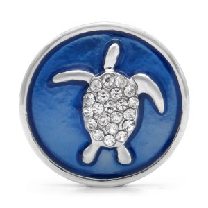 20MM Metal button Sea turtle  tortoise Rhinestone enamel  fit 20MM snap button jewelry