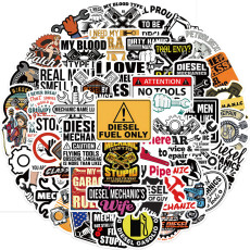 50pcs Diesel Engine graffiti stickers decorative suitcase notebook waterproof detachable stickers