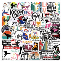 50pcs Taekwondo graffiti stickers decorative suitcase notebook waterproof detachable stickers