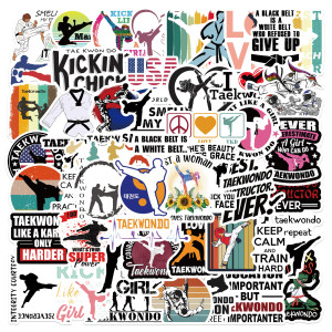50pcs Taekwondo graffiti stickers decorative suitcase notebook waterproof detachable stickers
