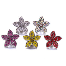 20MM Flowers design Rhinestone  Metal snap buttons