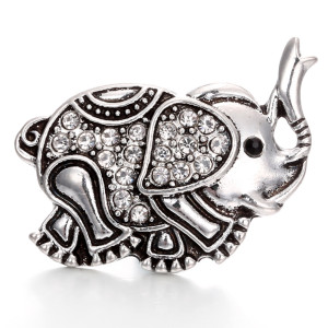 20MM  Elephant design Rhinestone  Metal snap buttons