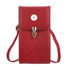 Mobile phone bag women's all-match large-capacity zipper messenger women's bag with leather lock wallet fit 18mm snap button jewelry