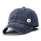 Peaked cap female truck driver washed couple do old baseball cap men's denim light plate curved brim hat fit 18mm snap button jewelry