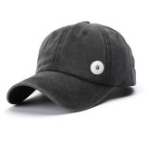 Peaked cap female truck driver washed couple do old baseball cap men's denim light plate curved brim hat fit 18mm snap button jewelry