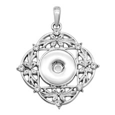 snap sliver Pendant  fit 20MM snap button jewelry