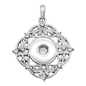snap sliver Pendant  fit 20MM snap button jewelry