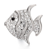 20MM fish  design Rhinestone  Metal snap buttons