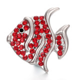 20MM fish  design Rhinestone  Metal snap buttons