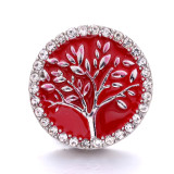 20MM life Tree design Rhinestone  Metal snap buttons