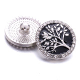 20MM life Tree design Rhinestone  Metal snap buttons