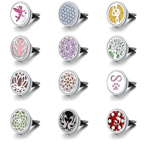 Stainless steel Alloy hollow car bracket car aromatherapy air outlet clip life tree car aromatherapy clip perfume dispenser