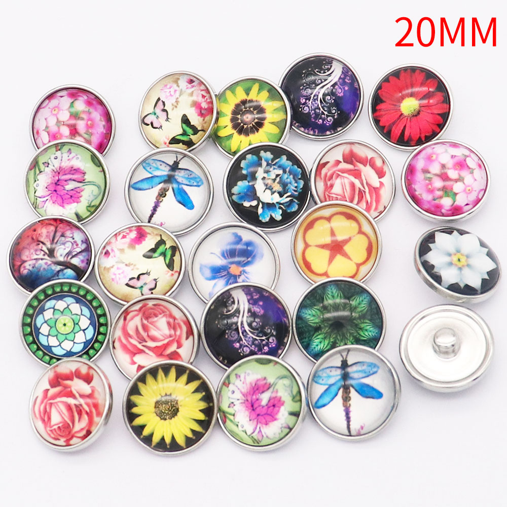 Randomised Button 10pcs set of mixed Color randomised 12MM grass snap buttons
