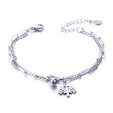 love  life Tree Bell Double Layer Stainless Steel Bracelet for Men and Women Couples Jewelry
