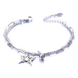 love  life Tree Bell Double Layer Stainless Steel Bracelet for Men and Women Couples Jewelry