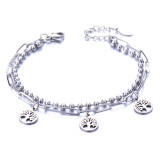love  life Tree Bell Double Layer Stainless Steel Bracelet for Men and Women Couples Jewelry