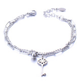 love  life Tree Bell Double Layer Stainless Steel Bracelet for Men and Women Couples Jewelry