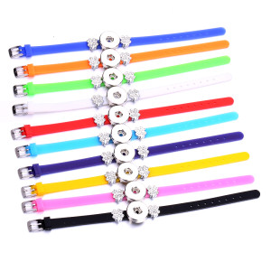 cross Silicone rhinestones Bracelets fit 20mm snaps  jewelry
