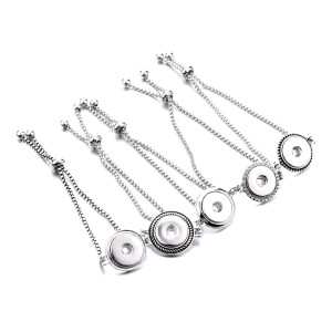 Metal 1 buttons snap silver   bracelet fit 18&20MM snap button jewelry