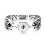 Metal 1 buttons snap silver   bracelet fit 18&20MM snap button jewelry