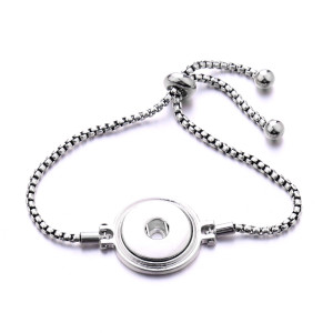 Metal 1 buttons snap silver   bracelet fit 18&20MM snap button jewelry