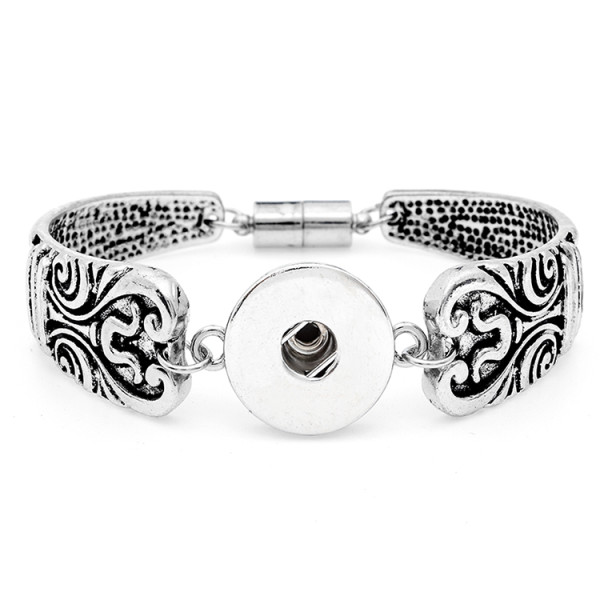 Metal 1 buttons snap silver   bracelet fit 18&20MM snap button jewelry