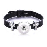 cross Silicone rhinestones Bracelets fit 20mm snaps  jewelry