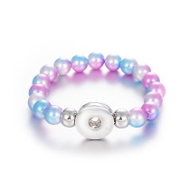 color Beads Elasticity Bracelets fit 20mm snaps  jewelry