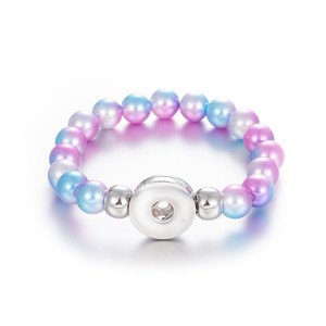 color Beads Elasticity Bracelets fit 20mm snaps  jewelry