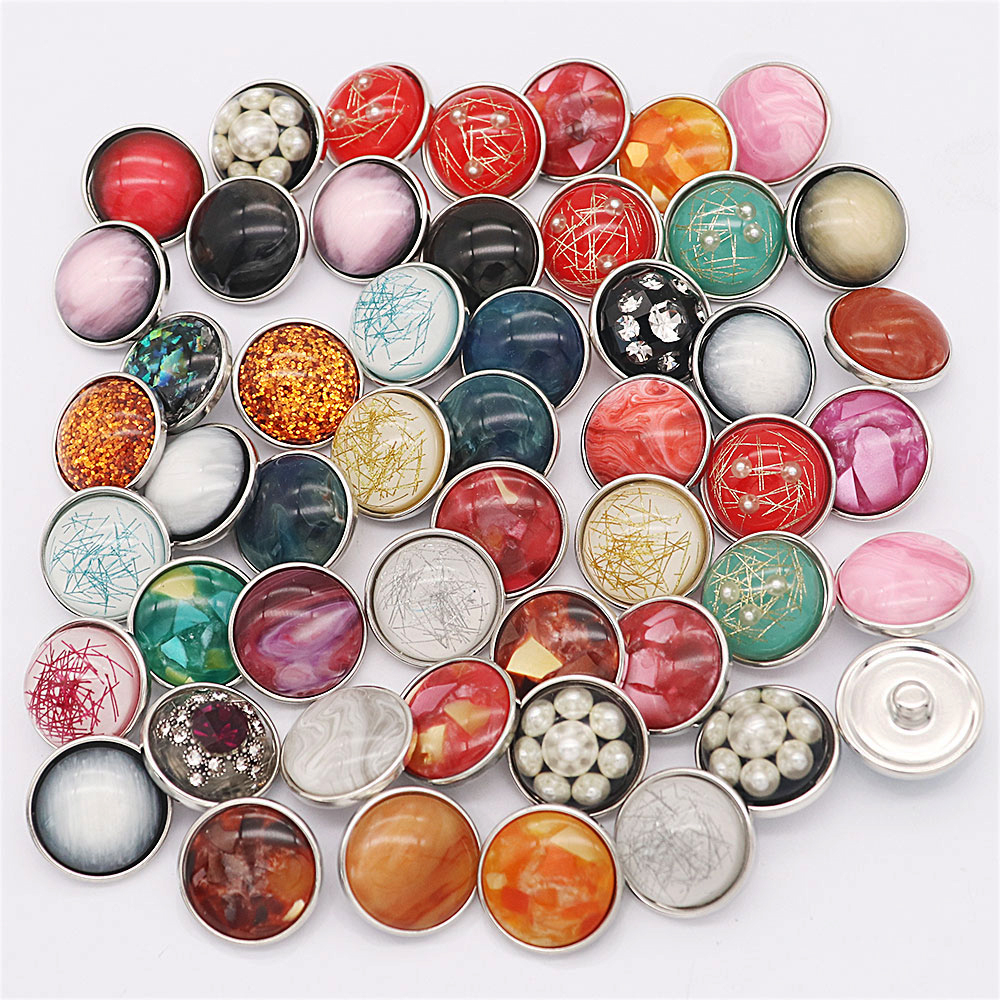 Randomised Button 20pcs set of mixed Color randomised 20MM resin snap buttons