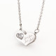 Three-dimensional love heart zircon rose gold plated stainless steel necklace Valentine's Day for girlfriend