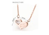 Three-dimensional love heart zircon rose gold plated stainless steel necklace Valentine's Day for girlfriend
