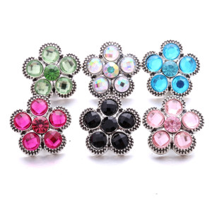 20MM flower Rhinestone  Metal snap buttons