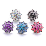 20MM flower Rhinestone  Metal snap buttons