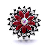 20MM flower Rhinestone  Metal snap buttons
