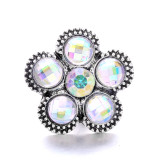 20MM flower Rhinestone  Metal snap buttons