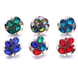 20MM flower Rhinestone  Metal snap buttons