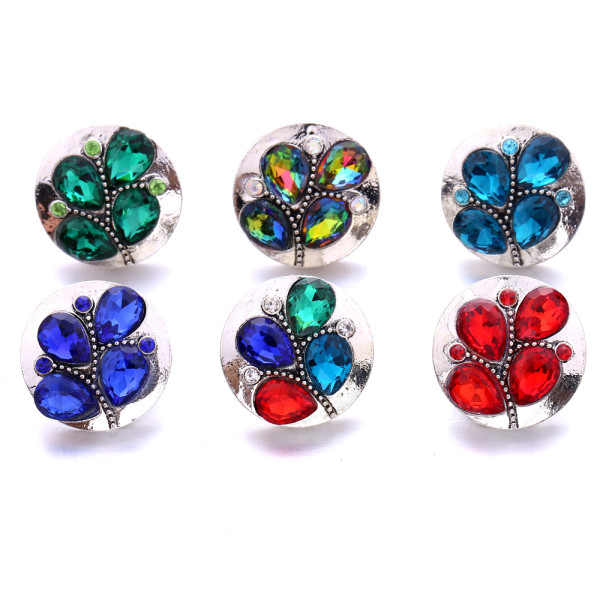 20MM flower Rhinestone  Metal snap buttons