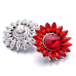 20MM flower Rhinestone  Metal snap buttons