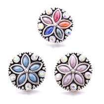 20MM flower Rhinestone  Metal snap buttons