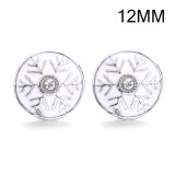 3 styles 12MM christmas snowflake design Rhinestone  Metal snap buttons